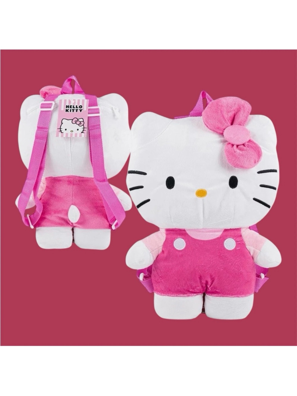 Hello Kitty Plush Mini Backpack Pink Bow Sanrio Kawaii Y2K Bag NWT